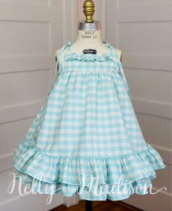 Aqua Check Hannah Dress