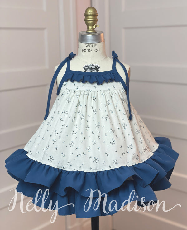 Fiori Blue Ditsy Hannah Dress