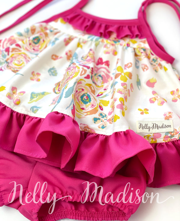 Pinky Blooms Christina Tunic & Dollies Set