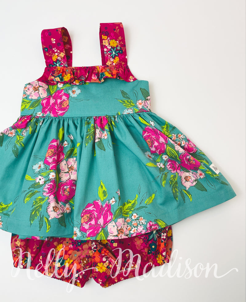 Extempore Floral Betsy tunic & Dollies Set