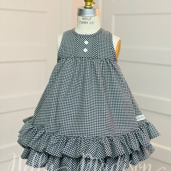 black and white check dress Plaid Sleeveless Dress Black/White