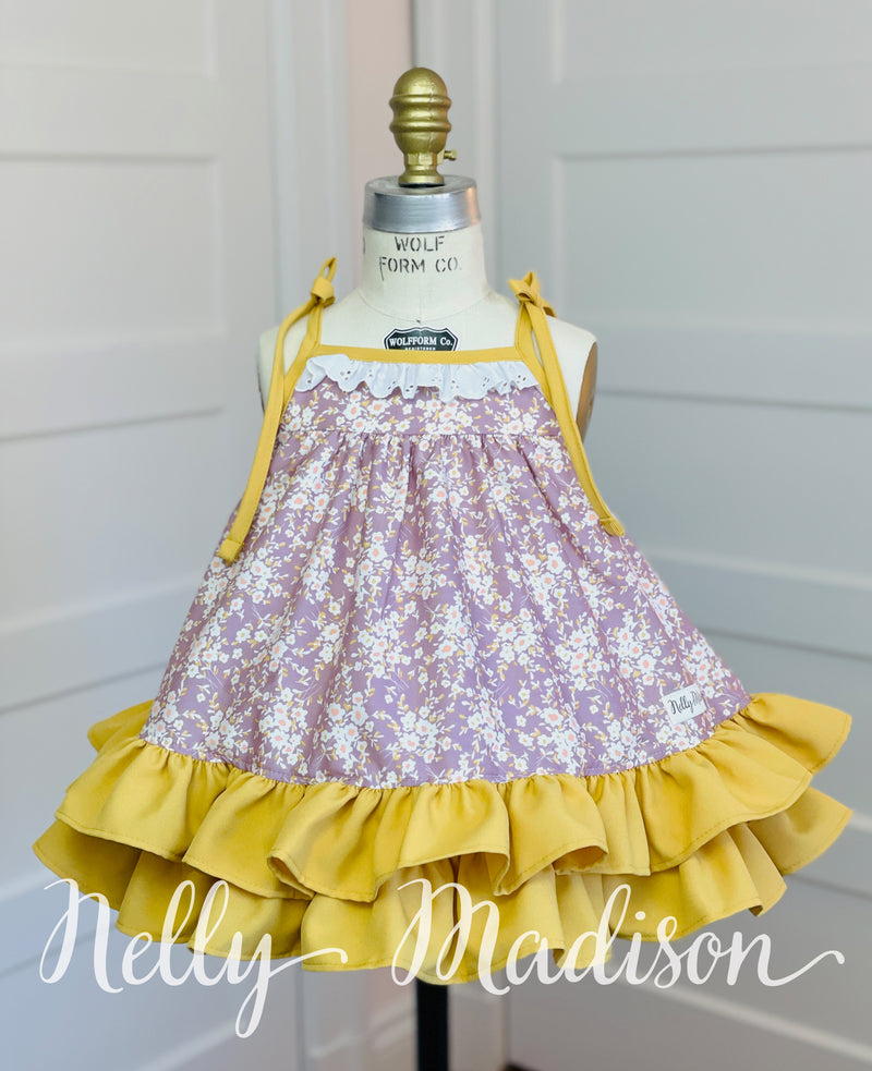 Lavender Calico Hannah Dress