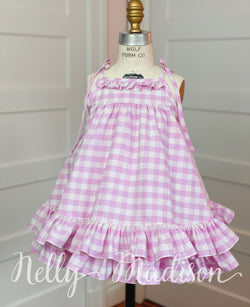 Pink Lavender Gingham Hannah Dress