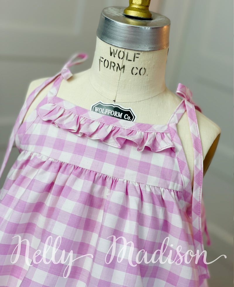 Pink Lavender Gingham Hannah Dress