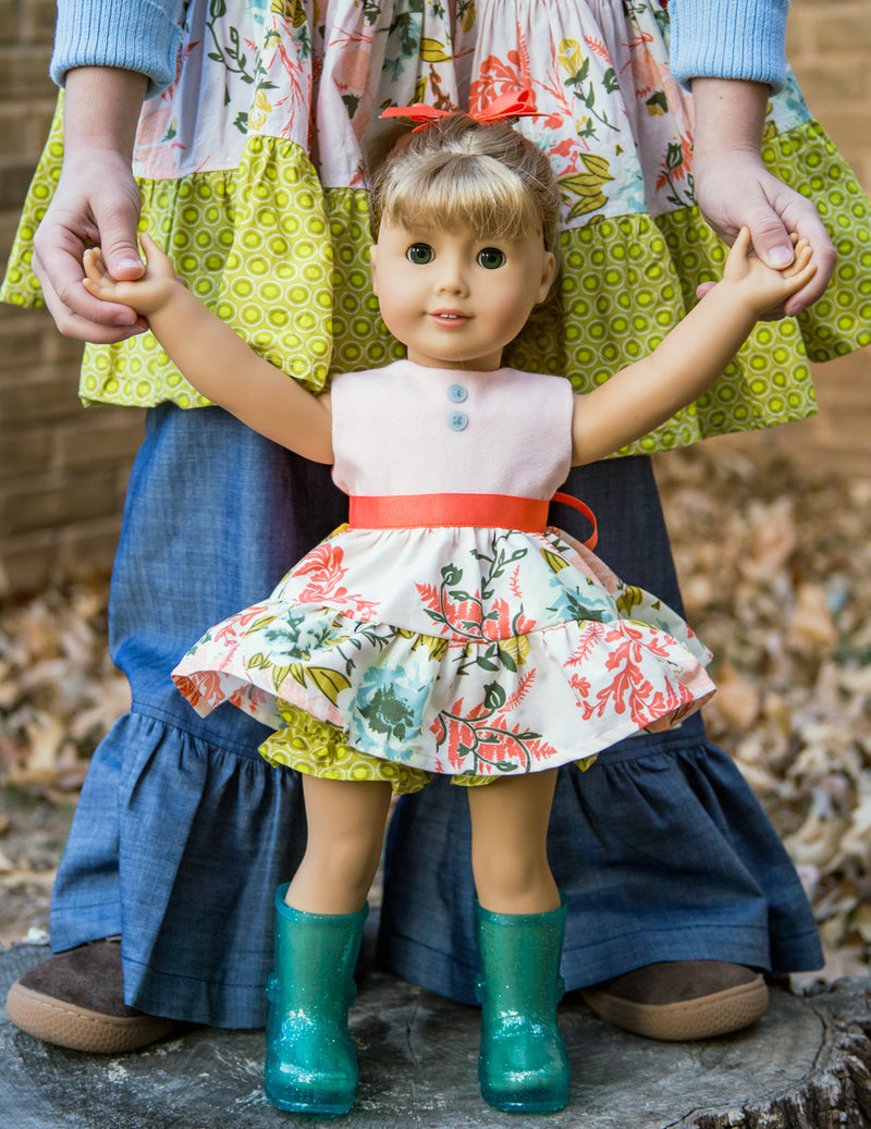 Honeysuckle Harvest Doll Dress