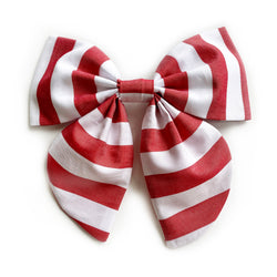 Ashley Hair Bow, Red & White Stripe