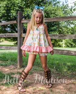 Pink Butterfly Tunic Set