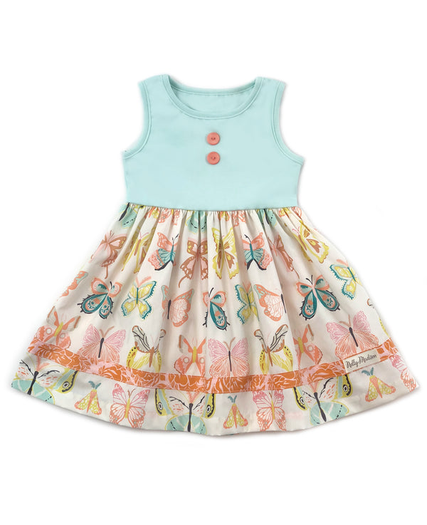 Minty Butterfly Maddie Dress