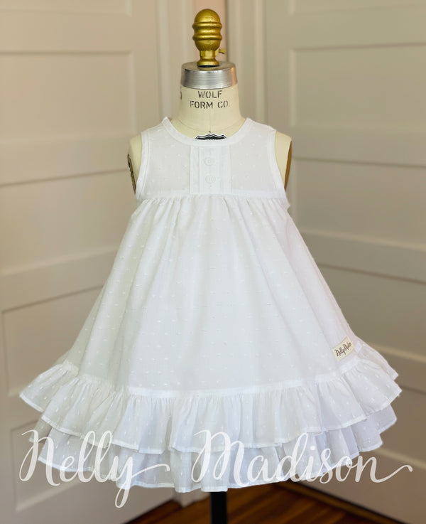 White Swiss Dot Lydia Dress